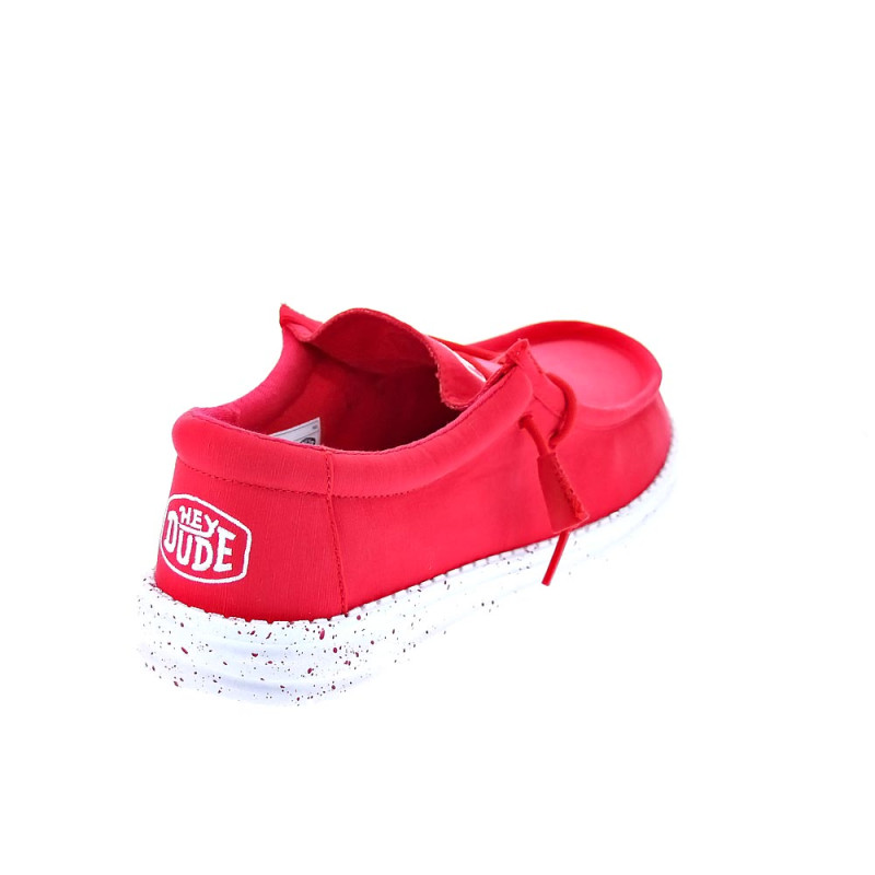 Mocasines Hey Dude zapatos Hombre modelo Wally Slub Rojo 