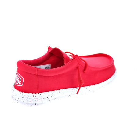 Mocasines Hey Dude zapatos Hombre modelo Wally Slub Rojo 