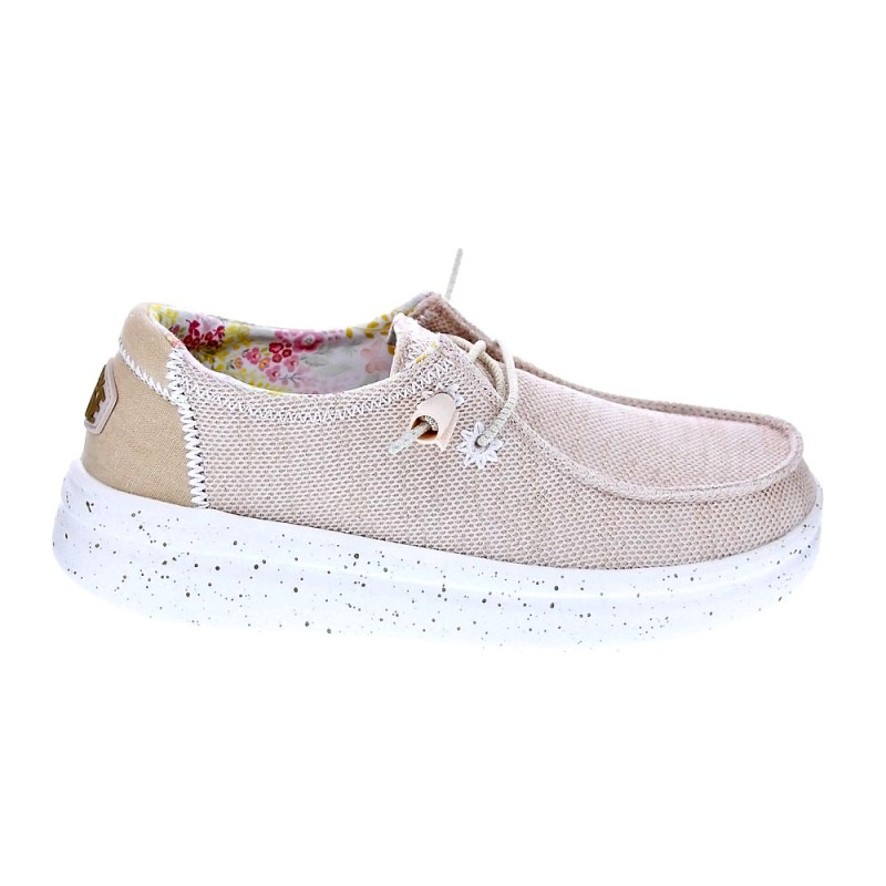 Mocasines Hey Dude zapatos Mujer modelo Wendy Rise Stretch Beige 