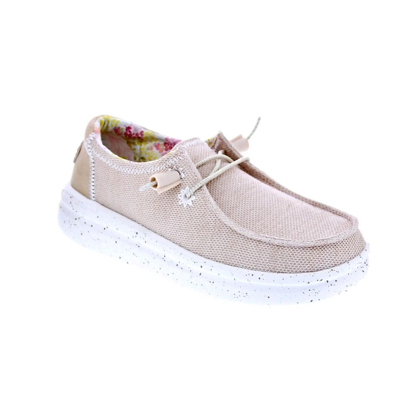 Mocasines Hey Dude zapatos Mujer modelo Wendy Rise Stretch Beige 