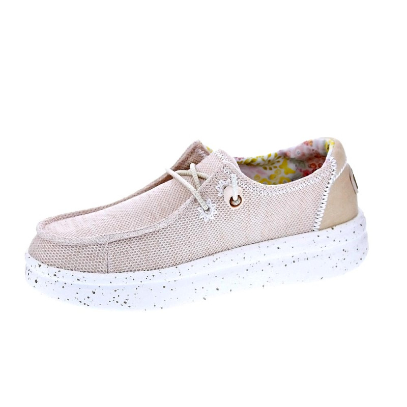 Mocasines Hey Dude zapatos Mujer modelo Wendy Rise Stretch Beige 