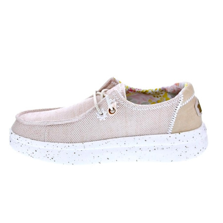 Mocasines Hey Dude zapatos Mujer modelo Wendy Rise Stretch Beige 