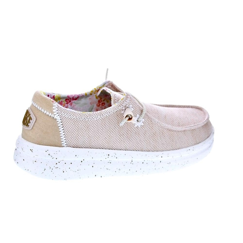 Mocasines Hey Dude zapatos Mujer modelo Wendy Rise Stretch Beige 
