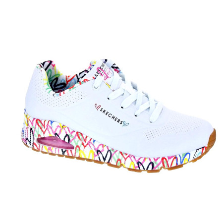 Zapatillas Skechers zapatos Mujer modelo Uno Loving Blanco Cordón