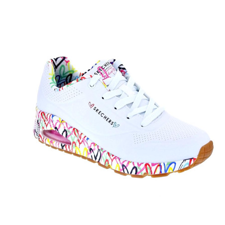 Zapatillas Skechers zapatos Mujer modelo Uno Loving Blanco Cordón