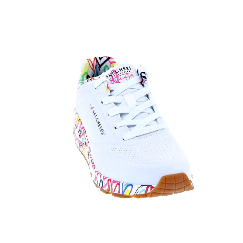 Zapatillas Skechers zapatos Mujer modelo Uno Loving Blanco Cordón