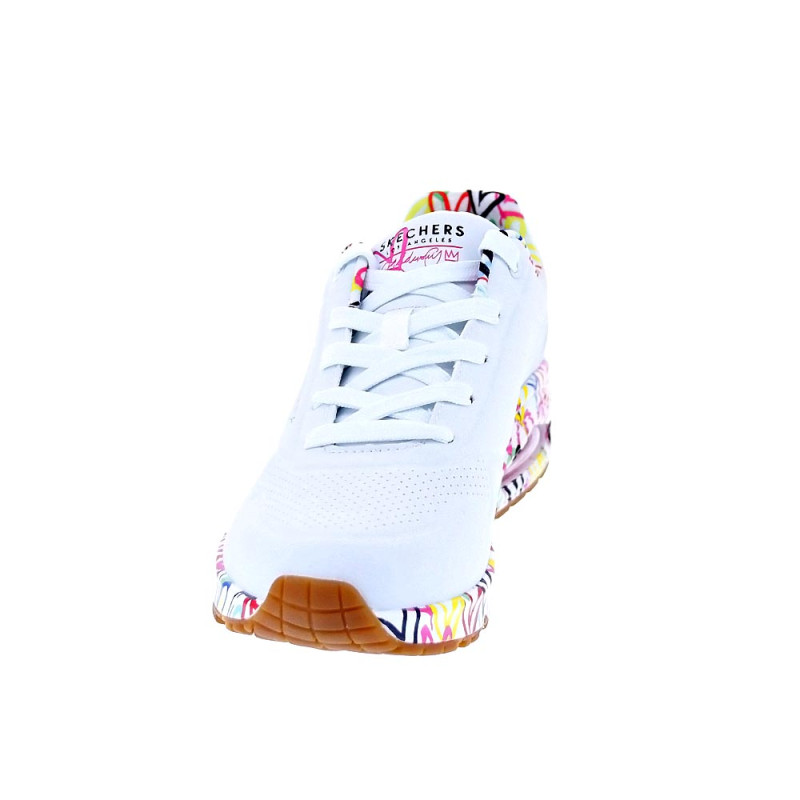 Zapatillas Skechers zapatos Mujer modelo Uno Loving Blanco Cordón