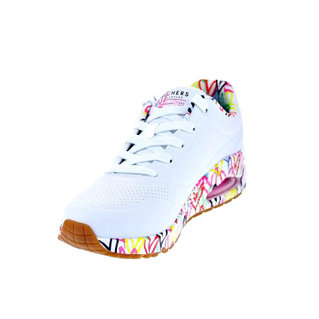 Zapatillas Skechers zapatos Mujer modelo Uno Loving Blanco Cordón
