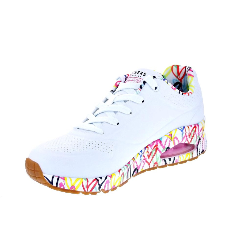 Zapatillas Skechers zapatos Mujer modelo Uno Loving Blanco Cordón