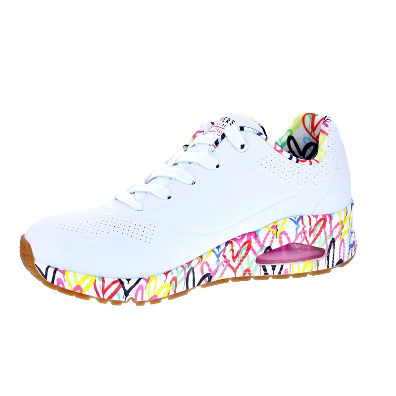 Zapatillas Skechers zapatos Mujer modelo Uno Loving Blanco Cordón