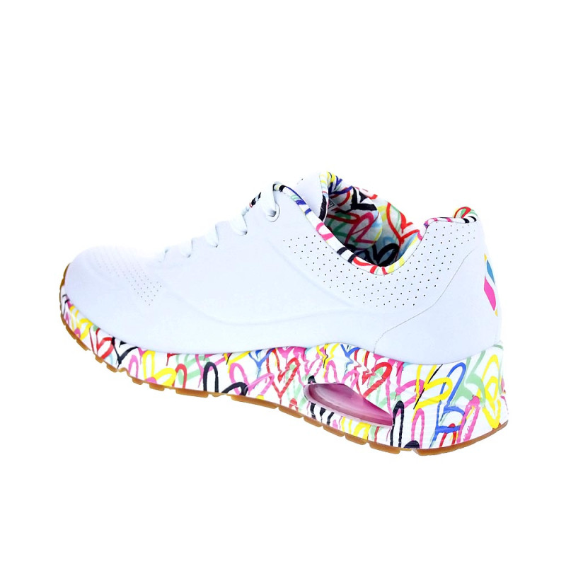 Zapatillas Skechers zapatos Mujer modelo Uno Loving Blanco Cordón