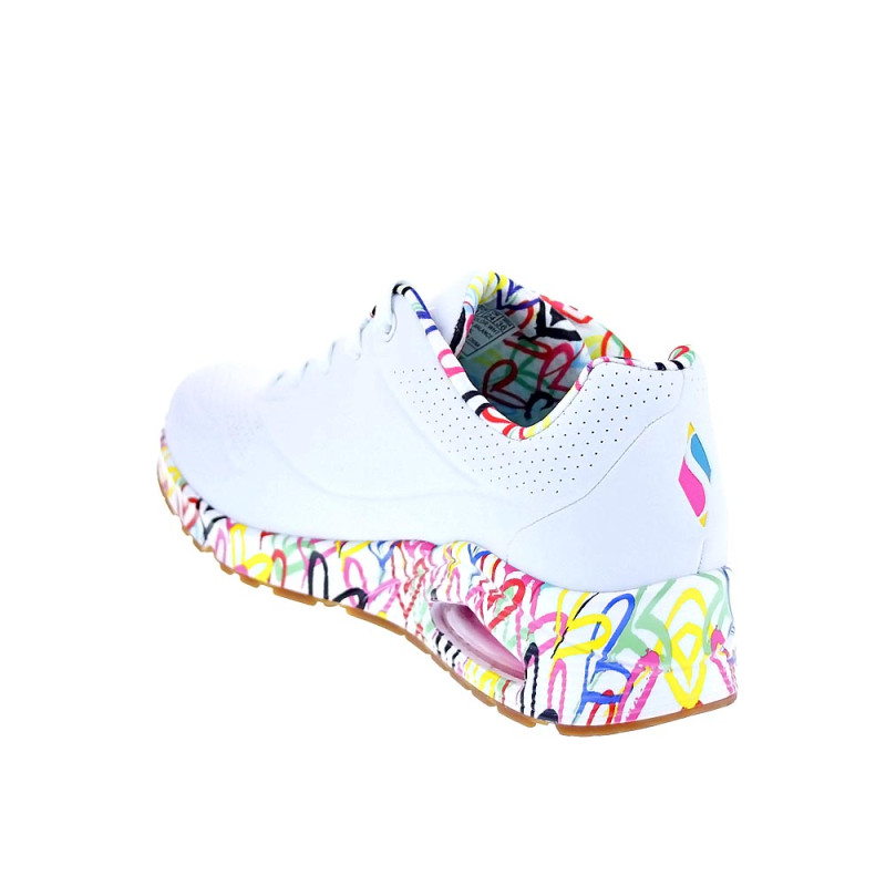 Zapatillas Skechers zapatos Mujer modelo Uno Loving Blanco Cordón