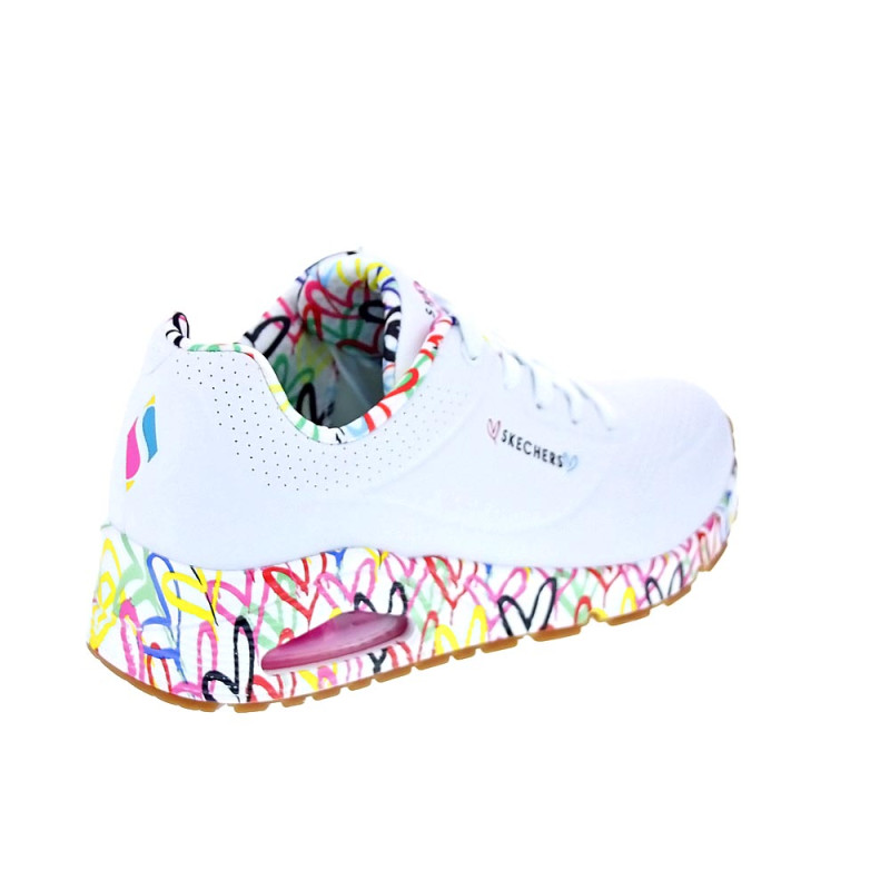 Zapatillas Skechers zapatos Mujer modelo Uno Loving Blanco Cordón