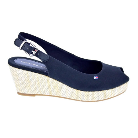 Sandalias Tommy Hilfiger zapatos Mujer modelo Iconic Elba Sling Negro 