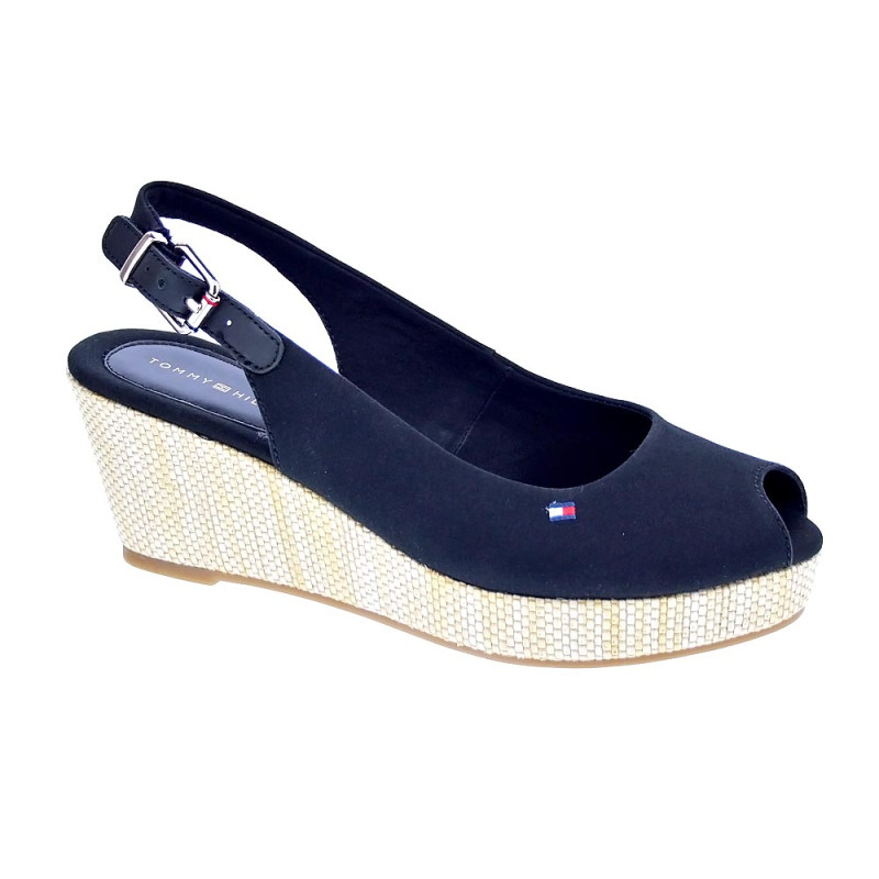 Sandalias Tommy Hilfiger zapatos Mujer modelo Iconic Elba Sling Negro 