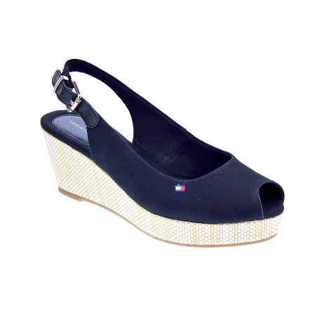 Sandalias Tommy Hilfiger zapatos Mujer modelo Iconic Elba Sling Negro 