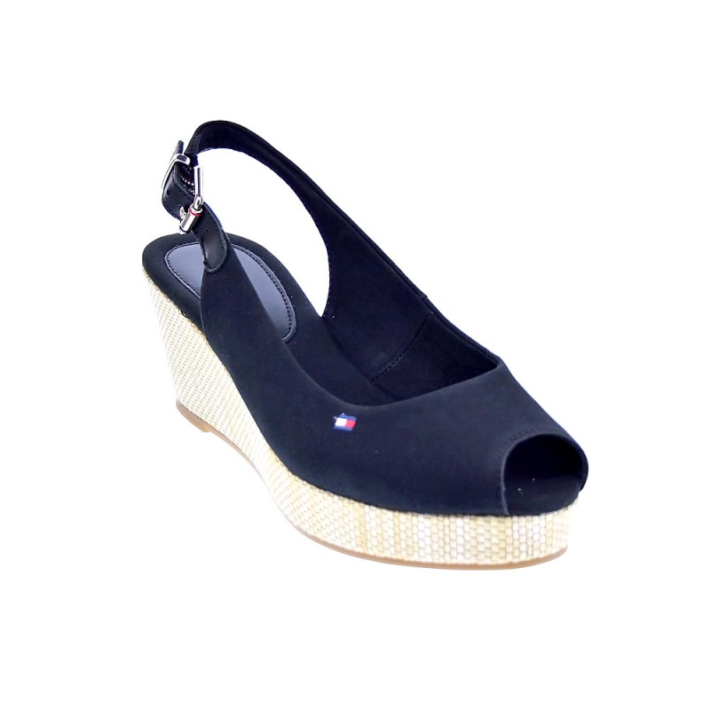 Sandalias Tommy Hilfiger zapatos Mujer modelo Iconic Elba Sling Negro 
