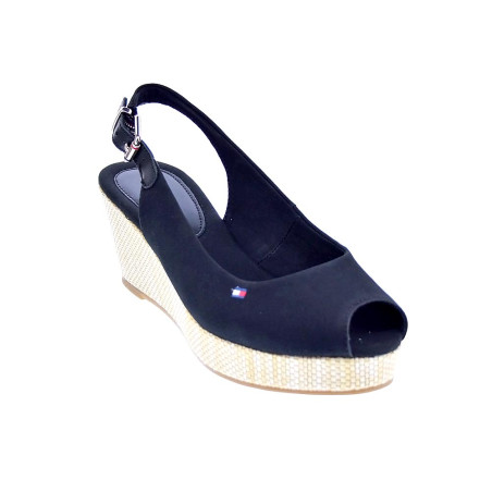 Sandalias Tommy Hilfiger zapatos Mujer modelo Iconic Elba Sling Negro 