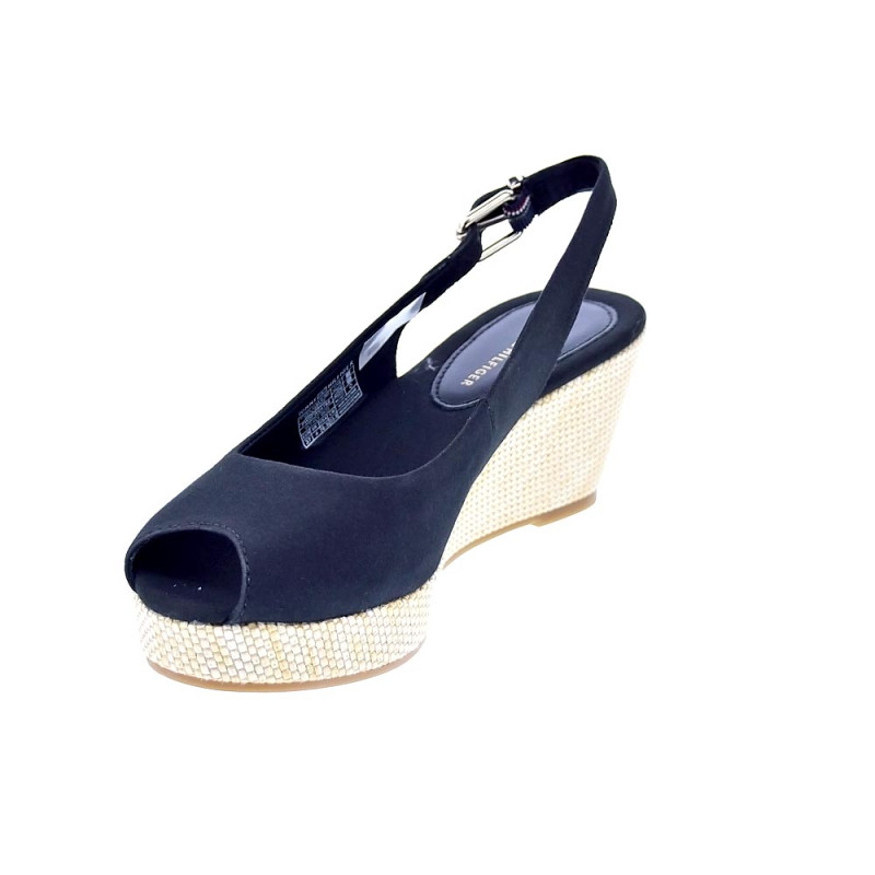 Sandalias Tommy Hilfiger zapatos Mujer modelo Iconic Elba Sling Negro 