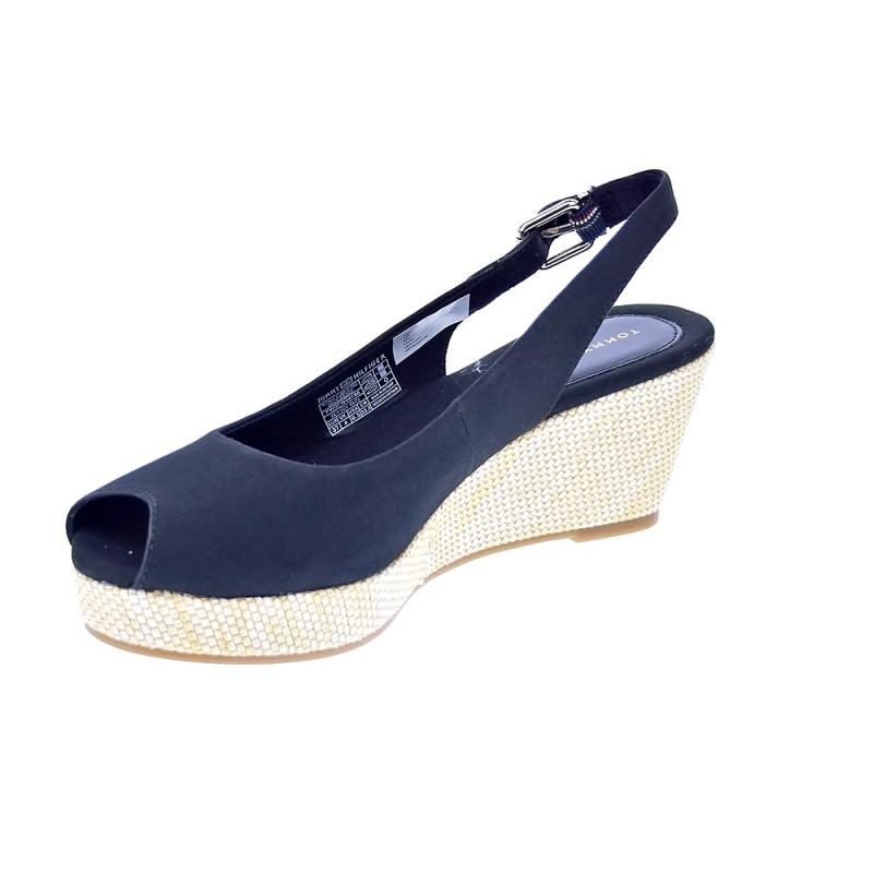Sandalias Tommy Hilfiger zapatos Mujer modelo Iconic Elba Sling Negro 