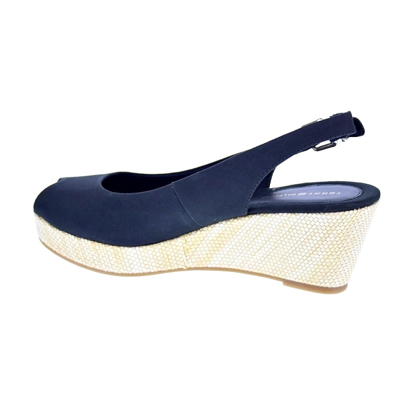 Sandalias Tommy Hilfiger zapatos Mujer modelo Iconic Elba Sling Negro 
