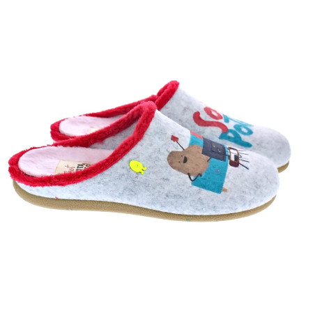 Pantuflas Potatoes zapatos Mujer modelo Ruthen Gris 