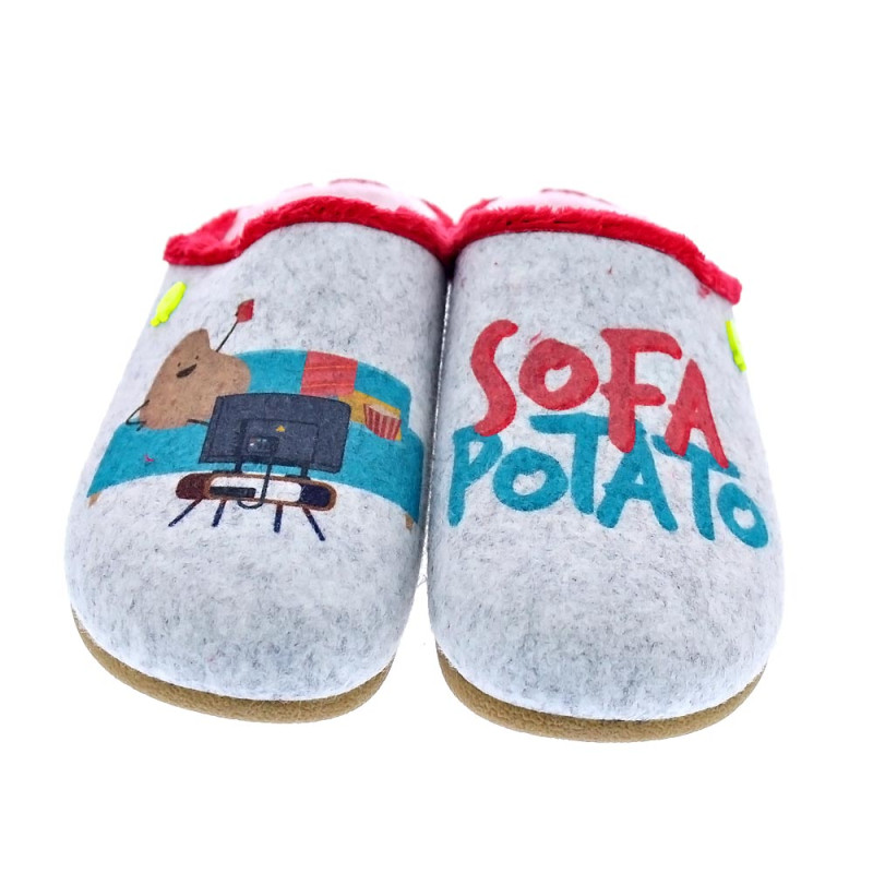 Pantuflas Potatoes zapatos Mujer modelo Ruthen Gris 