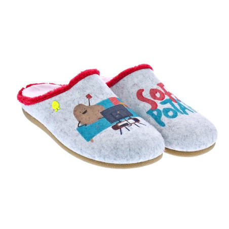 Pantuflas Potatoes zapatos Mujer modelo Ruthen Gris 