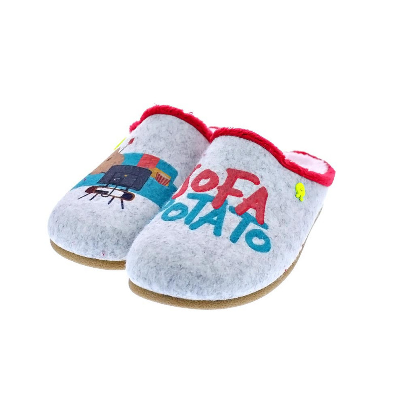Pantuflas Potatoes zapatos Mujer modelo Ruthen Gris 