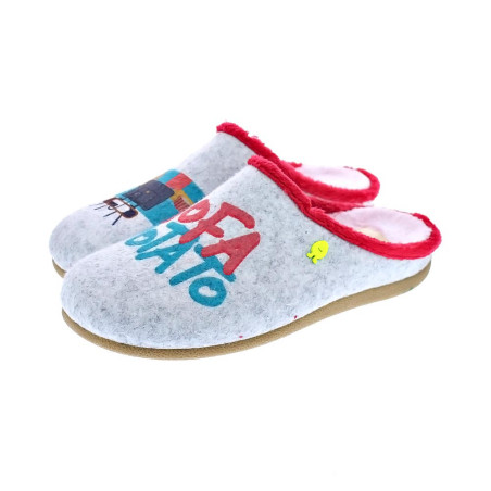 Pantuflas Potatoes zapatos Mujer modelo Ruthen Gris 