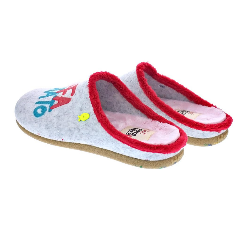 Pantuflas Potatoes zapatos Mujer modelo Ruthen Gris 