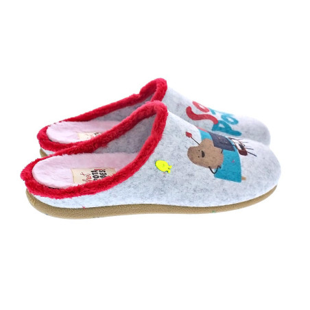 Pantuflas Potatoes zapatos Mujer modelo Ruthen Gris 