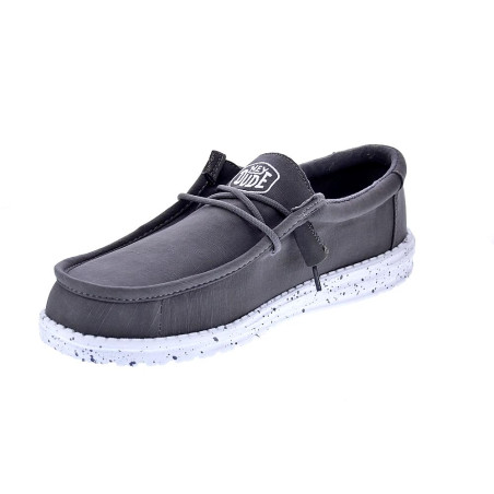 Mocasines Hey Dude zapatos Hombre modelo Wally Slub Gris 