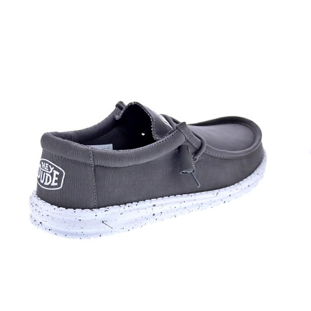 Mocasines Hey Dude zapatos Hombre modelo Wally Slub Gris 