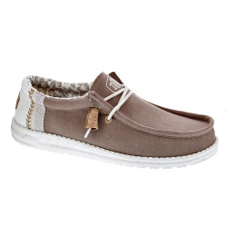 Mocasines Hey Dude zapatos Hombre modelo Wally Linen Rojo  2