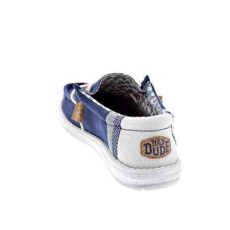 Mocasines Hey Dude zapatos Hombre modelo Wally Linen Natural Azul Elástico