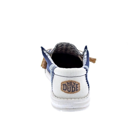 Mocasines Hey Dude zapatos Hombre modelo Wally Linen Natural Azul Elástico