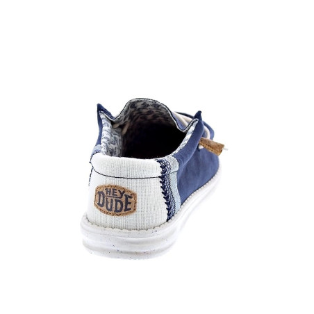 Mocasines Hey Dude zapatos Hombre modelo Wally Linen Natural Azul Elástico