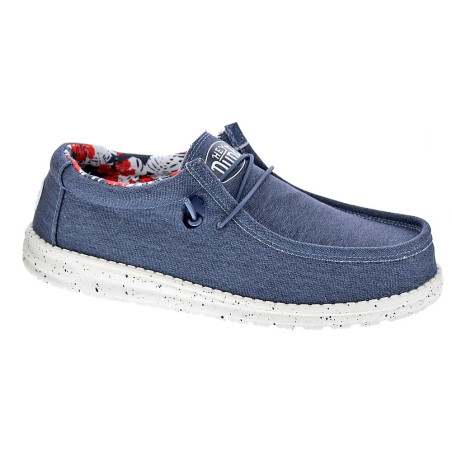 Mocasines Hey Dude zapatos Hombre modelo Wally Stretch Canvas Azul 