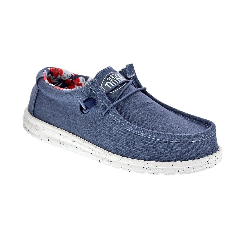 Mocasines Hey Dude zapatos Hombre modelo Wally Stretch Canvas Azul 