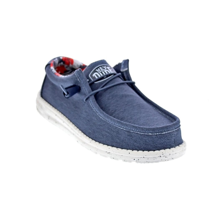 Mocasines Hey Dude zapatos Hombre modelo Wally Stretch Canvas Azul 