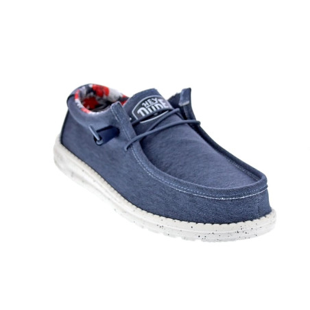 Mocasines Hey Dude zapatos Hombre modelo Wally Stretch Canvas Azul 