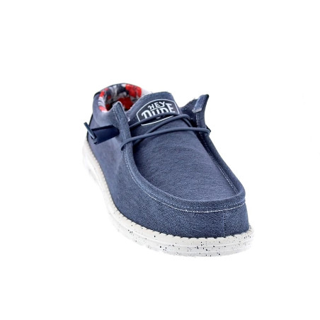 Mocasines Hey Dude zapatos Hombre modelo Wally Stretch Canvas Azul 