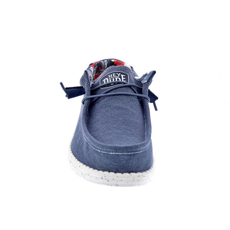 Mocasines Hey Dude zapatos Hombre modelo Wally Stretch Canvas Azul 
