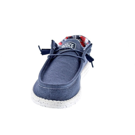 Mocasines Hey Dude zapatos Hombre modelo Wally Stretch Canvas Azul 