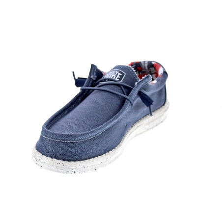 Mocasines Hey Dude zapatos Hombre modelo Wally Stretch Canvas Azul 