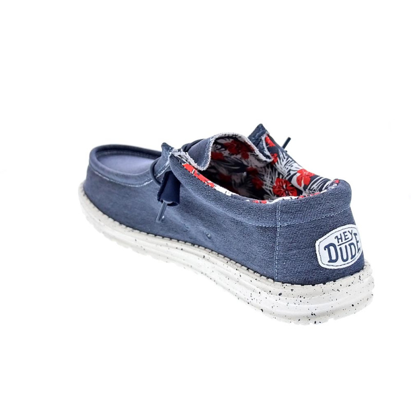 Mocasines Hey Dude zapatos Hombre modelo Wally Stretch Canvas Azul 