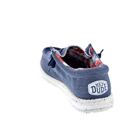 Mocasines Hey Dude zapatos Hombre modelo Wally Stretch Canvas Azul 