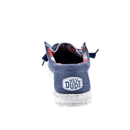 Mocasines Hey Dude zapatos Hombre modelo Wally Stretch Canvas Azul 