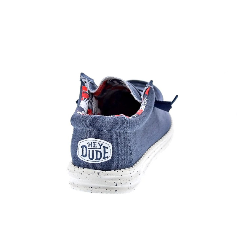Mocasines Hey Dude zapatos Hombre modelo Wally Stretch Canvas Azul 